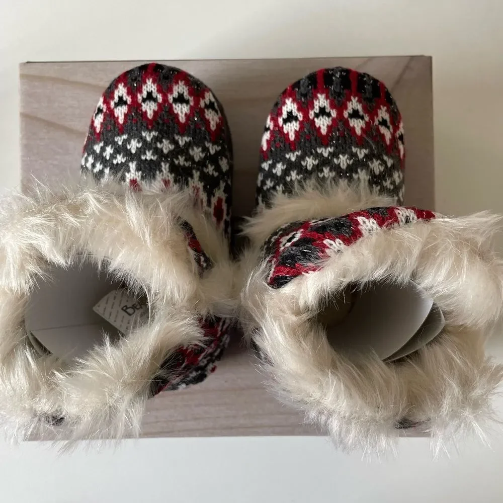 NIB BearPaw Kinsley Youth Red Holiday Slipper Booties Sizes S,M,L,XL